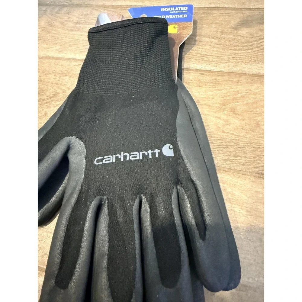 Carhartt Gloves Mens Large Black cold weather Insulated Workwear Grip Winter